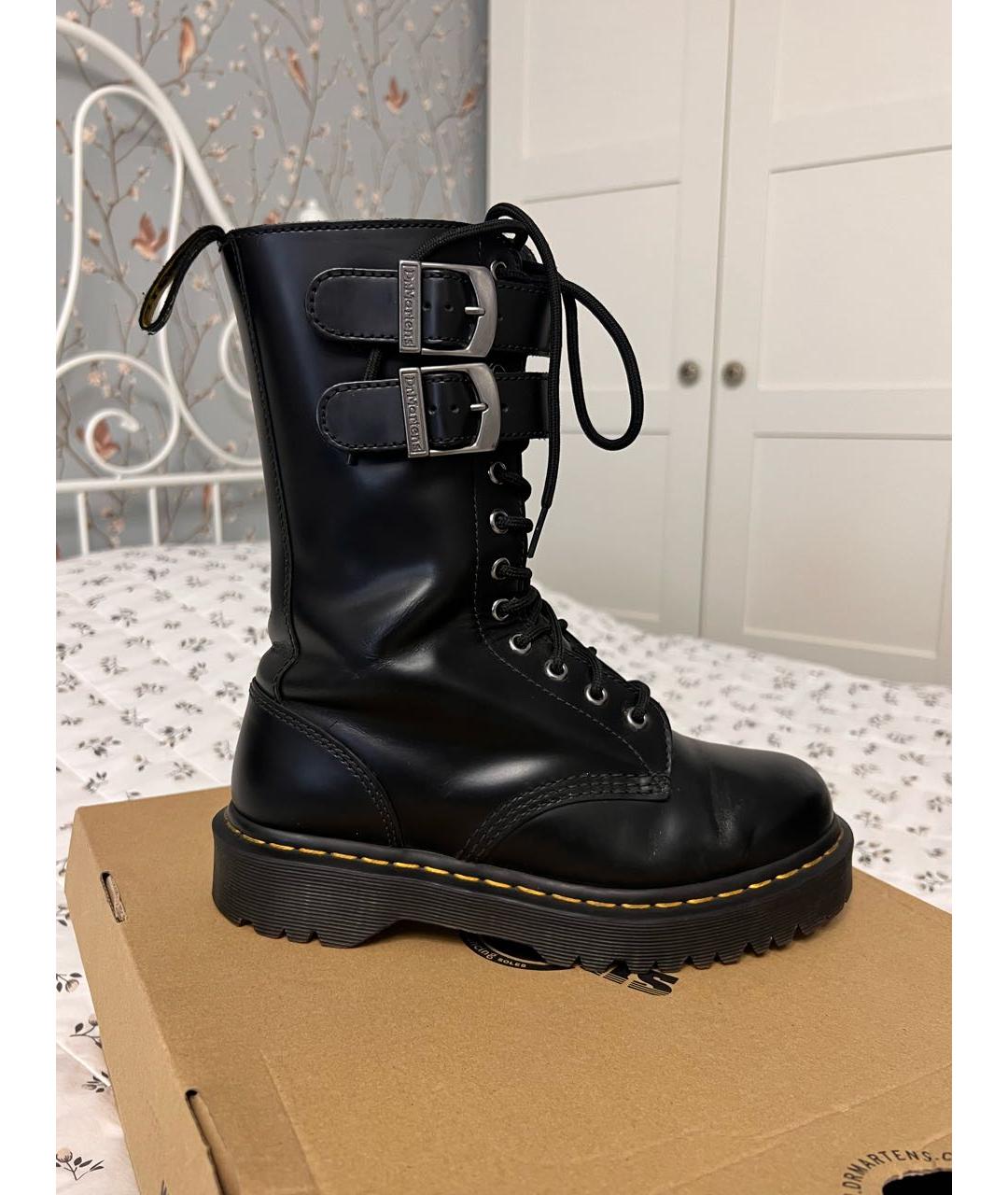 DR. MARTENS Черные кожаные ботинки, фото 9