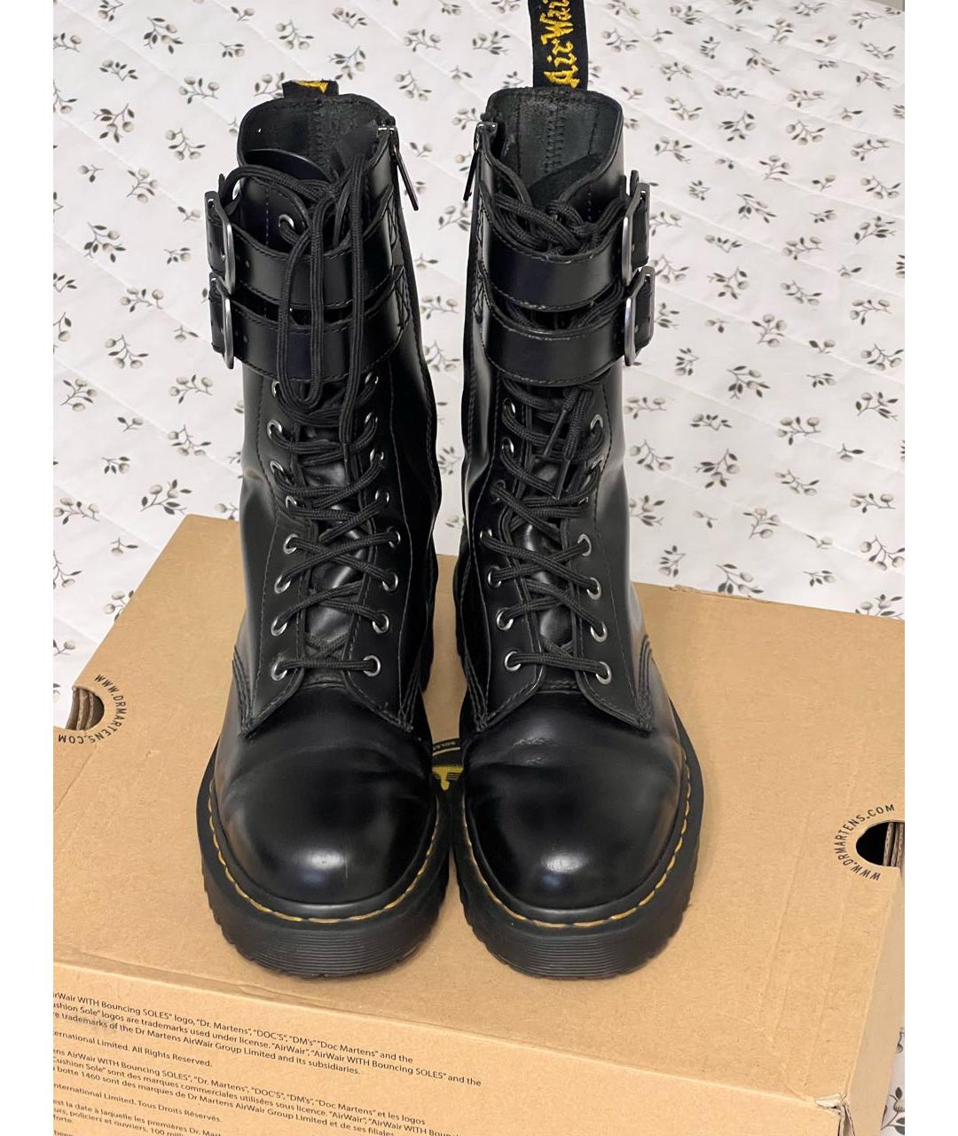 DR. MARTENS Черные кожаные ботинки, фото 2