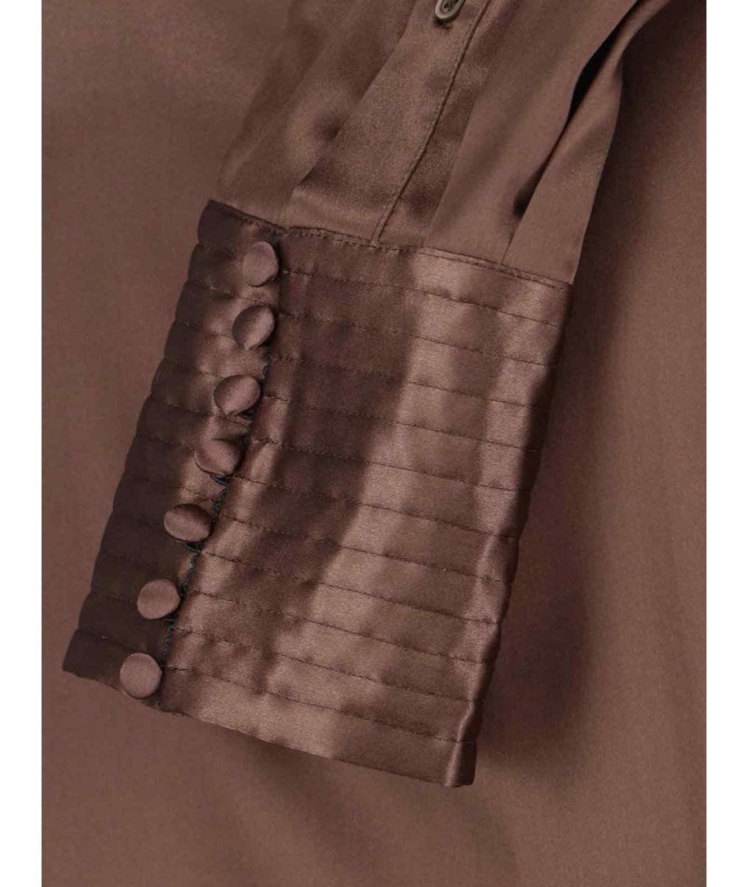 DRIES VAN NOTEN Коричневая шелковая блузы, фото 5