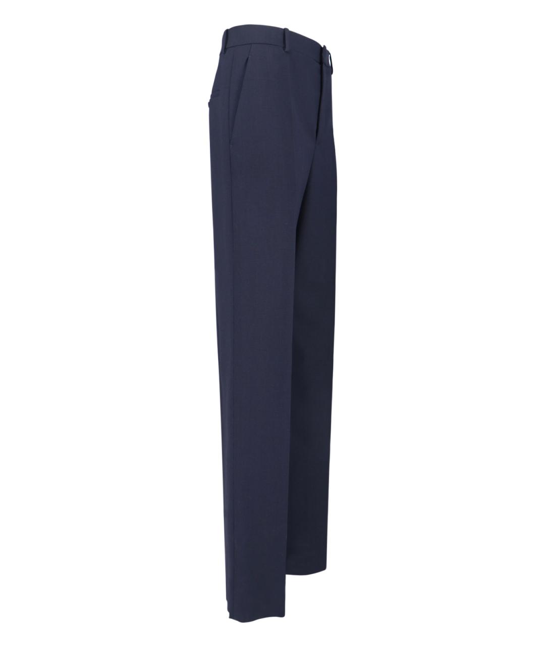 SAINT LAURENT Синие шерстяные повседневные брюки, фото 3