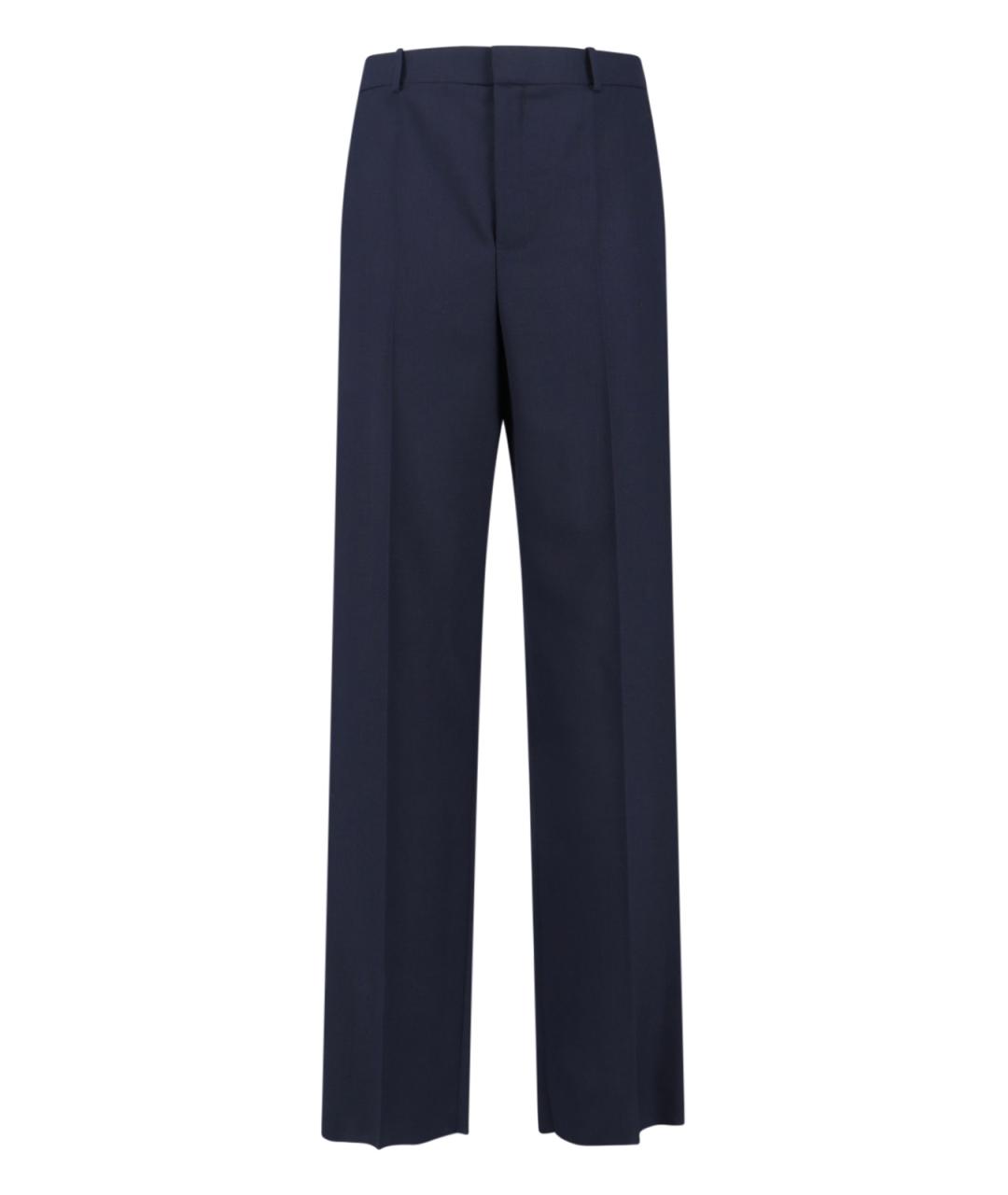 SAINT LAURENT Синие шерстяные повседневные брюки, фото 1