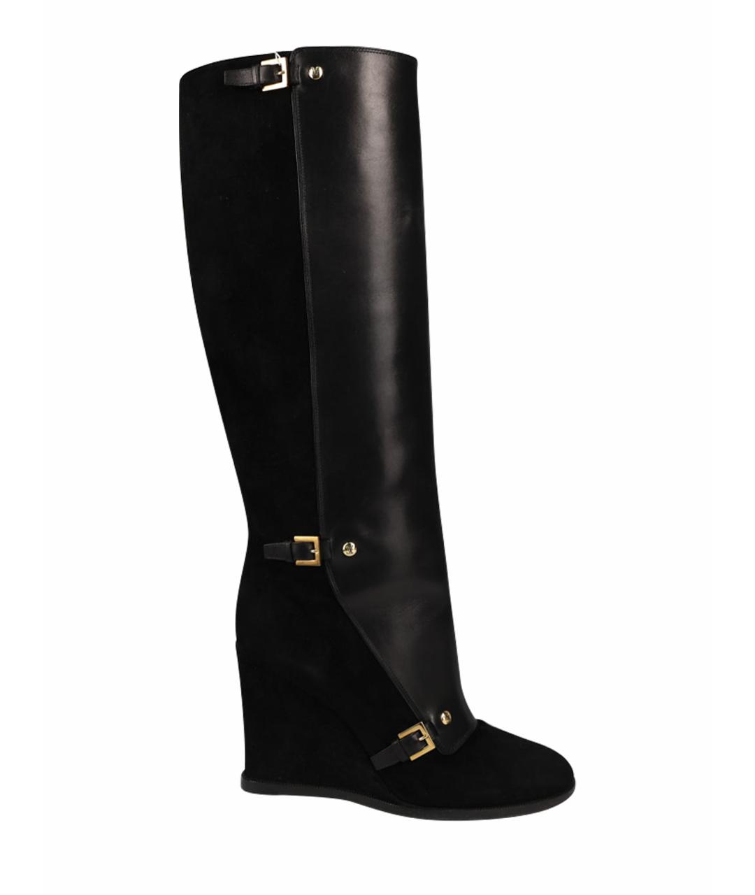 LOUIS VUITTON Черные кожаные сапоги, фото 1