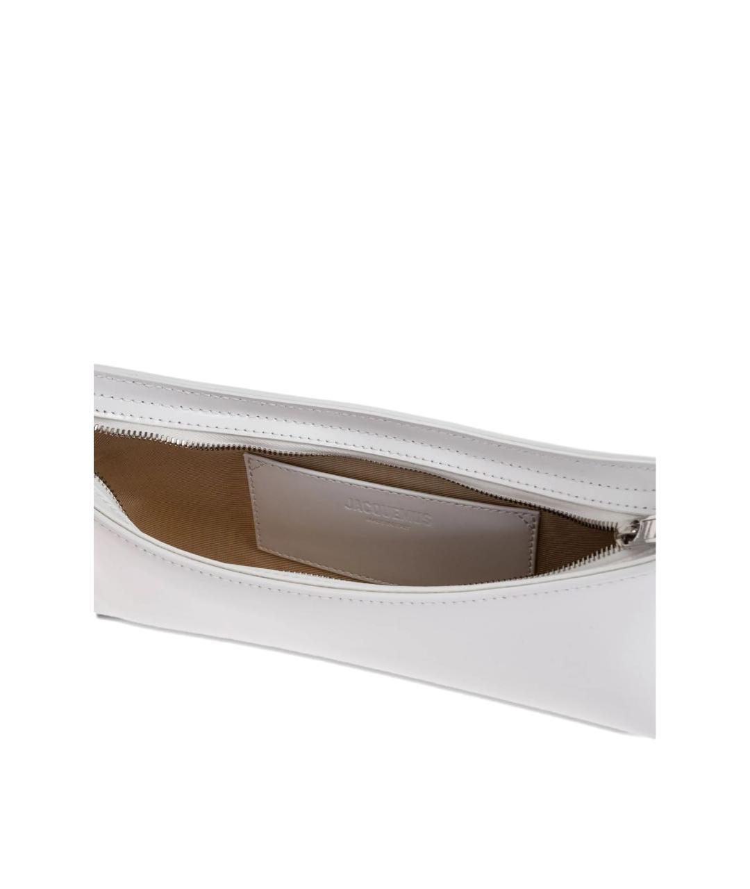 JACQUEMUS Белая кожаная сумка с короткими ручками, фото 3