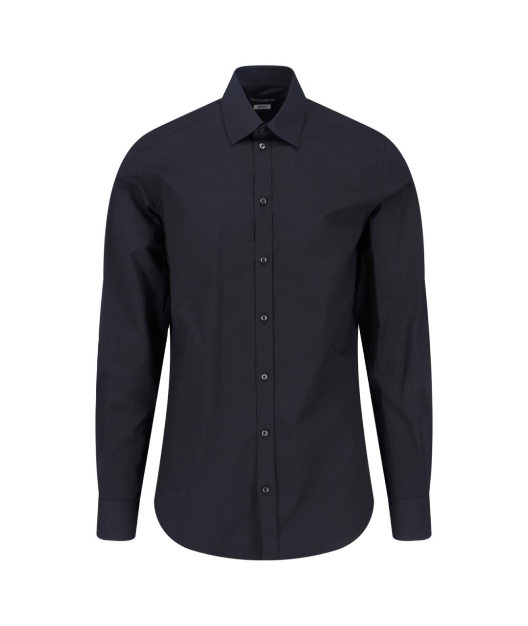 DOLCE&GABBANA Черная хлопковая классическая рубашка, фото 1