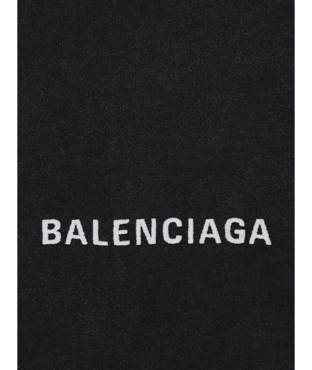 BALENCIAGA Черная хлопковая футболка, фото 3