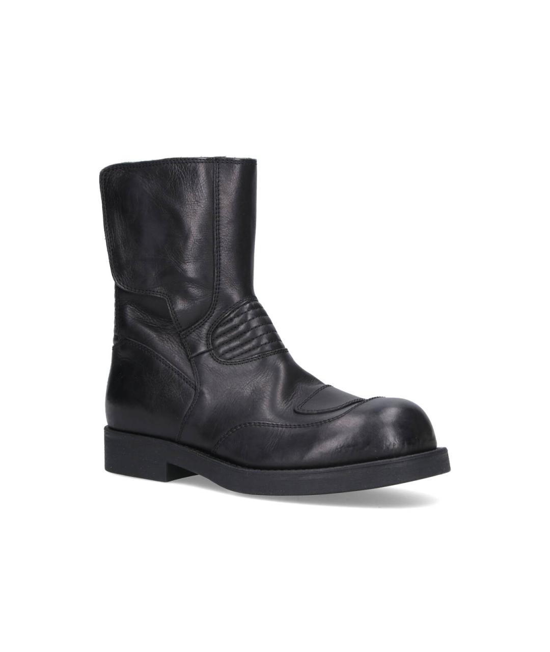 MM6 MAISON MARGIELA Черные кожаные высокие ботинки, фото 2