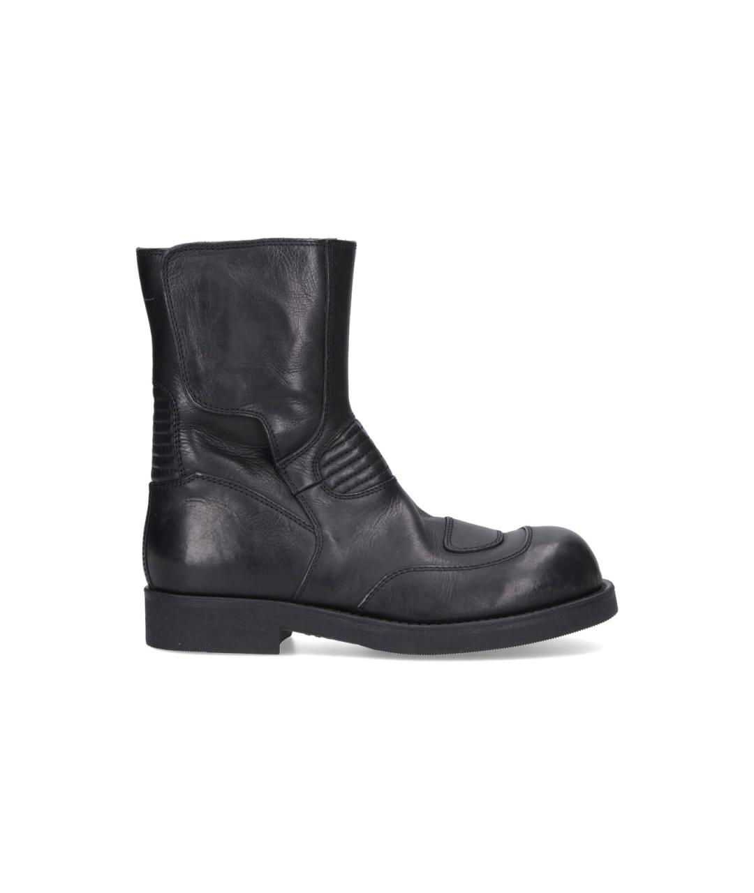 MM6 MAISON MARGIELA Черные кожаные высокие ботинки, фото 1