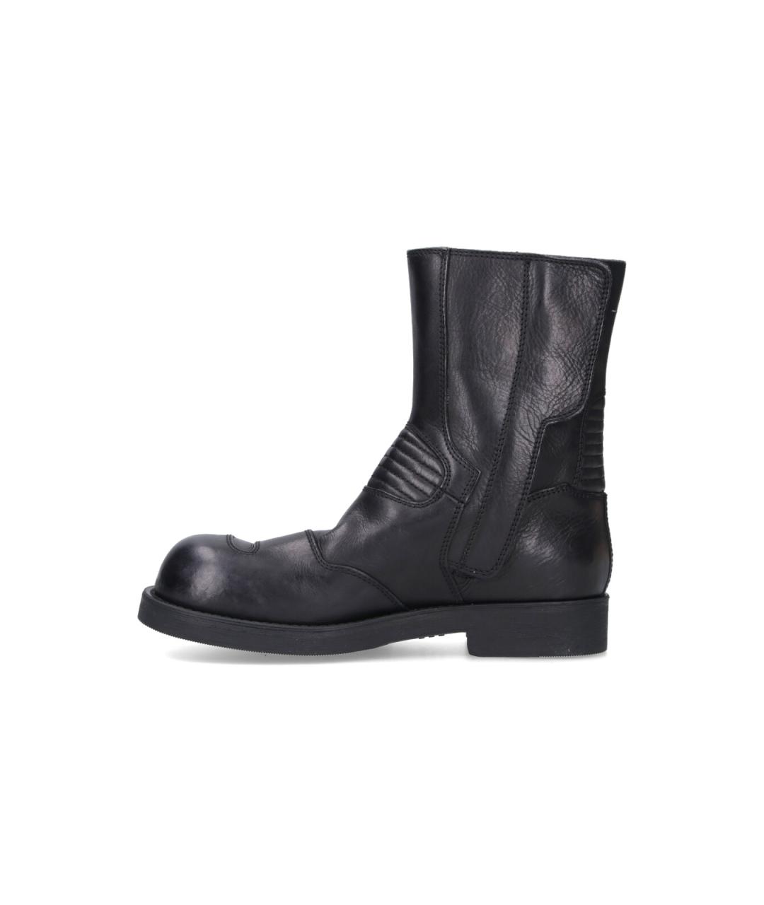MM6 MAISON MARGIELA Черные кожаные высокие ботинки, фото 3