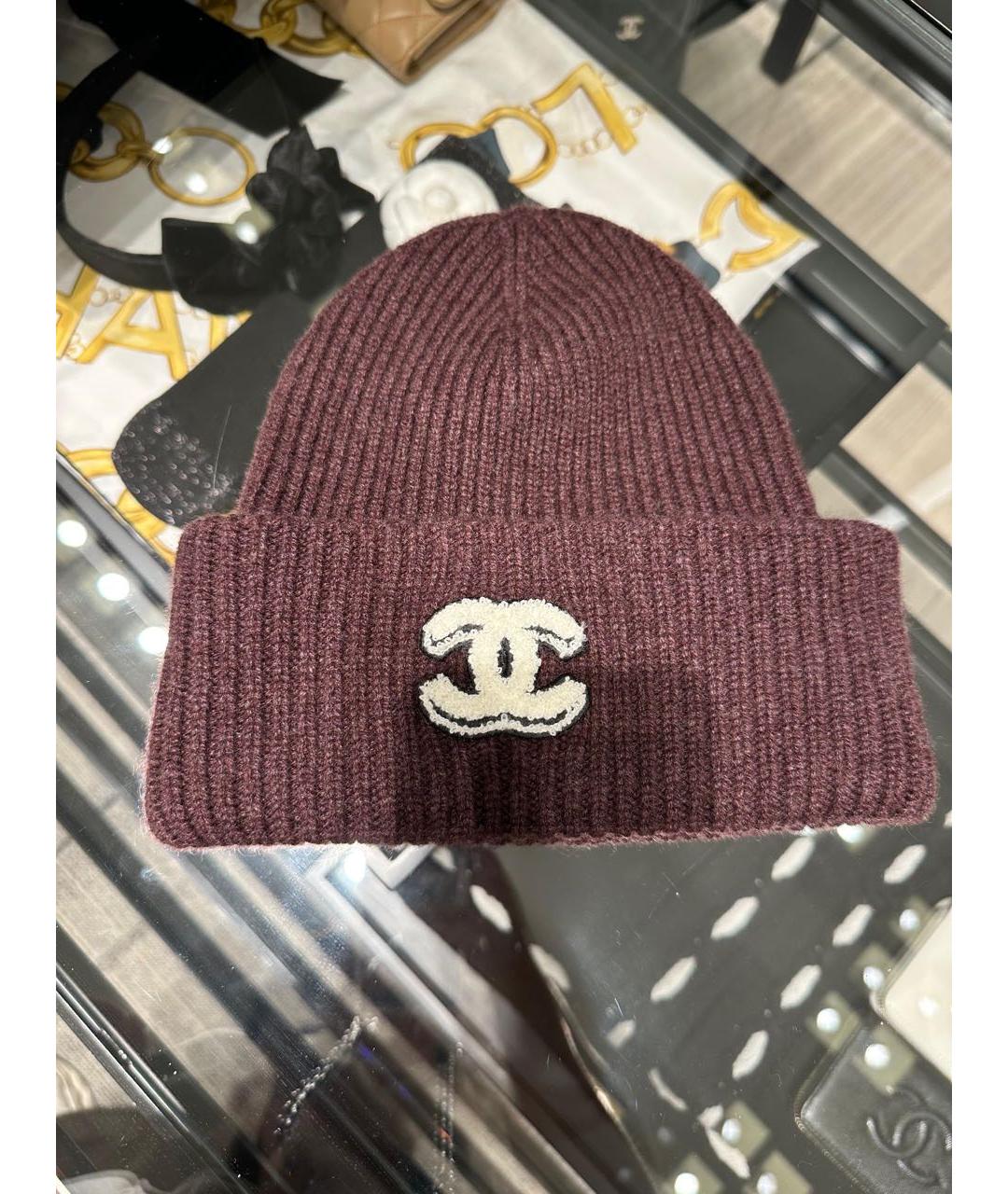 CHANEL Коричневая кашемировая шапка, фото 2