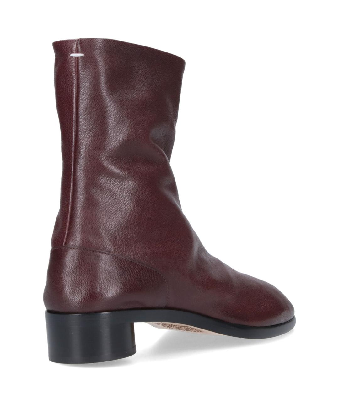 MAISON MARGIELA Коричневые кожаные высокие ботинки, фото 4