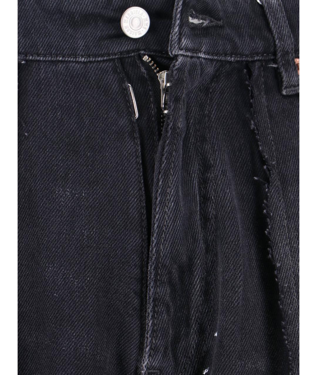 MM6 MAISON MARGIELA Черные хлопковые прямые джинсы, фото 5