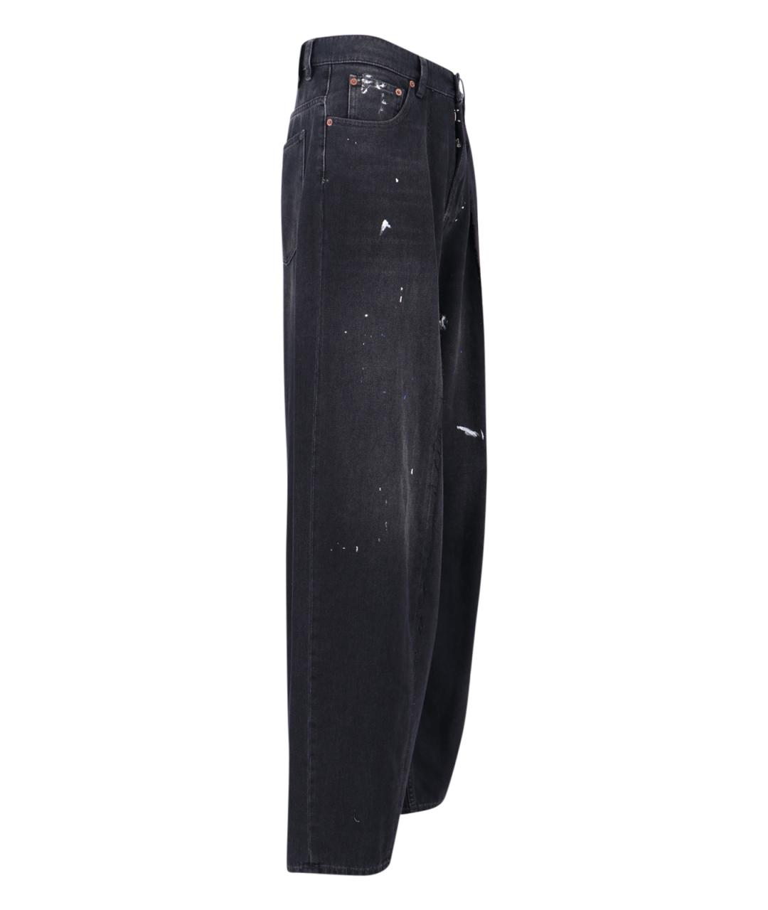 MM6 MAISON MARGIELA Черные хлопковые прямые джинсы, фото 3
