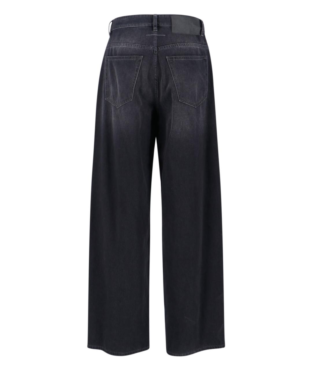 MM6 MAISON MARGIELA Черные хлопковые прямые джинсы, фото 2