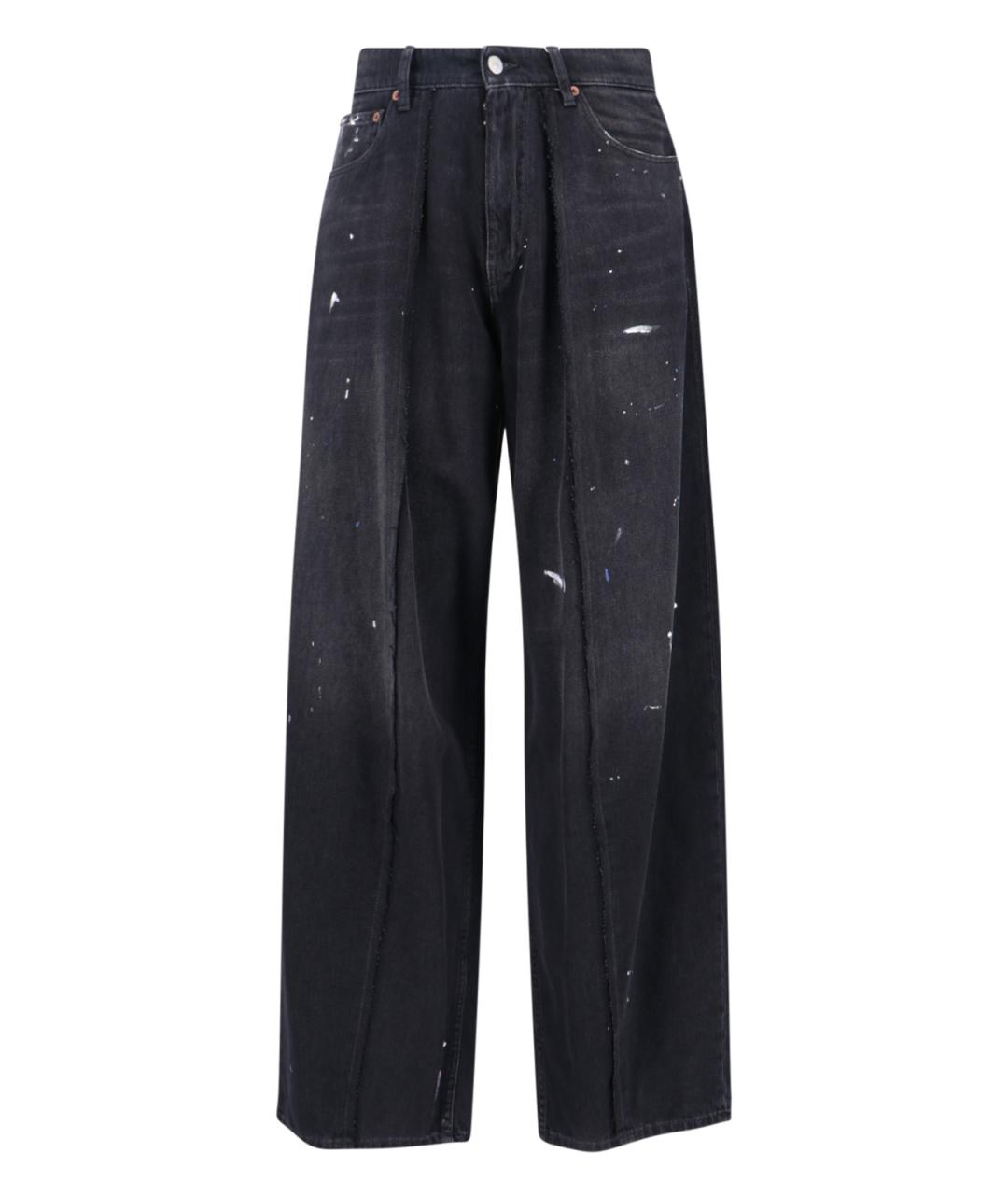 MM6 MAISON MARGIELA Черные хлопковые прямые джинсы, фото 1