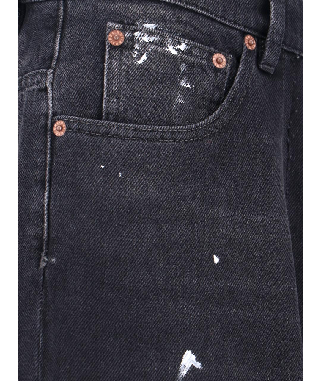 MM6 MAISON MARGIELA Черные хлопковые прямые джинсы, фото 4