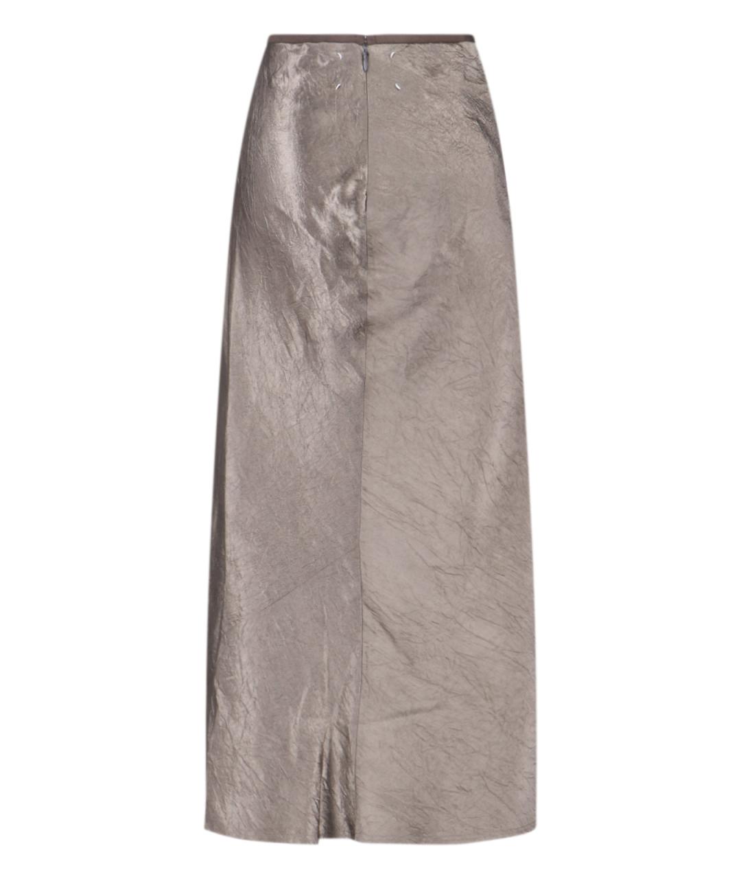 MAISON MARGIELA Бежевая ацетатная юбка миди, фото 2