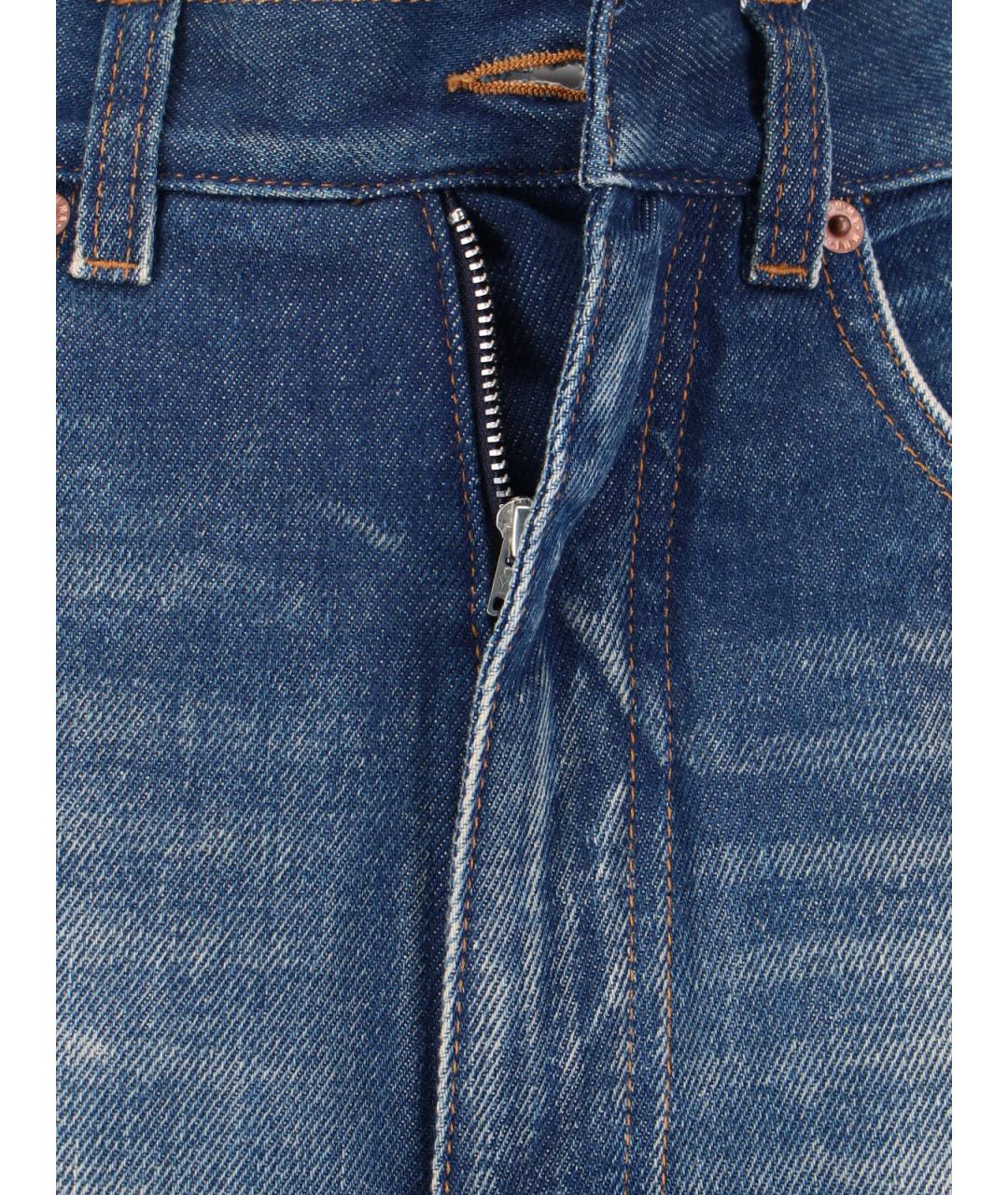 MM6 MAISON MARGIELA Синие хлопковые прямые джинсы, фото 5