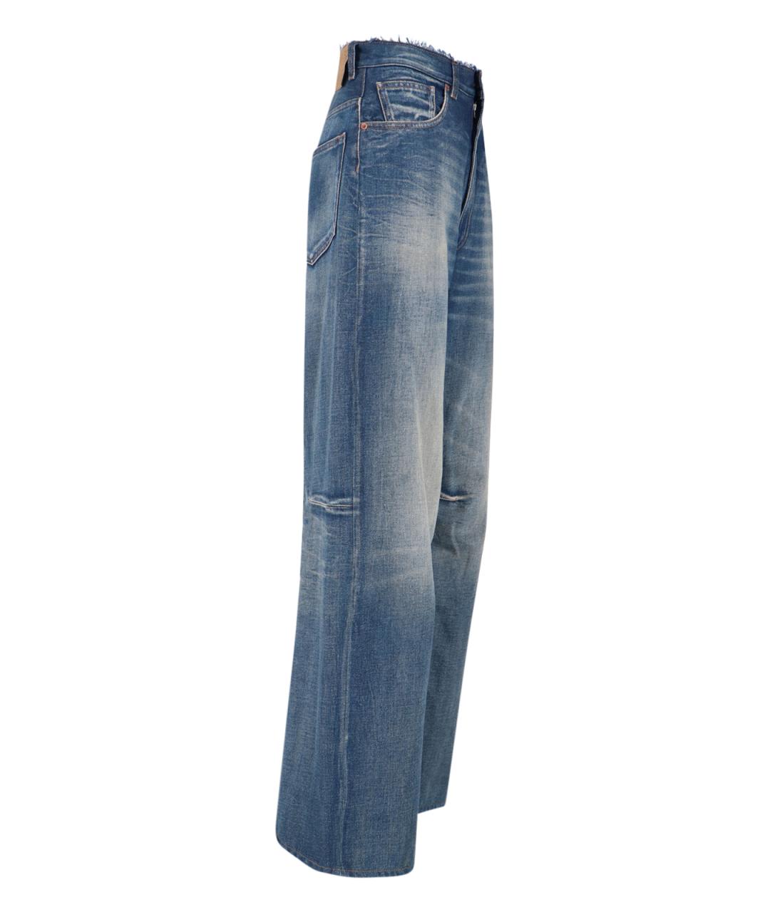 MM6 MAISON MARGIELA Синие хлопковые прямые джинсы, фото 3