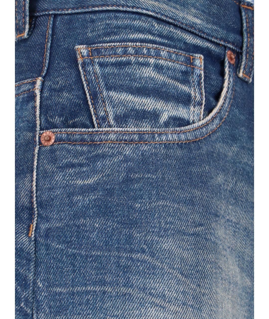 MM6 MAISON MARGIELA Синие хлопковые прямые джинсы, фото 4