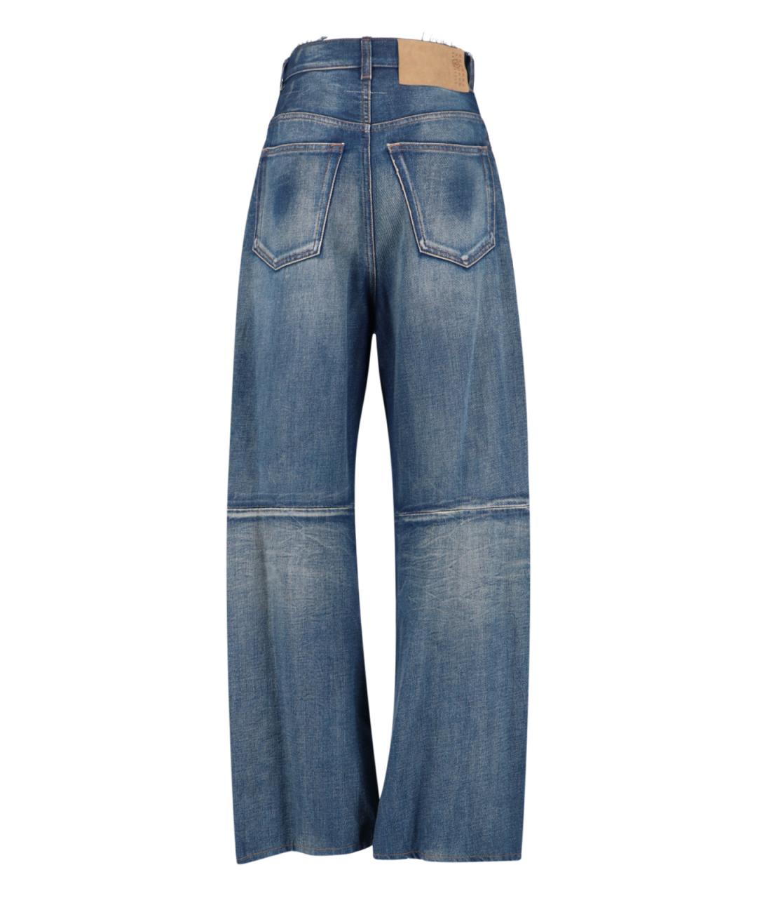 MM6 MAISON MARGIELA Синие хлопковые прямые джинсы, фото 2