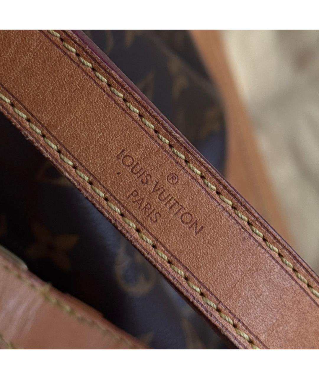 LOUIS VUITTON Коричневая кожаная сумка через плечо, фото 5