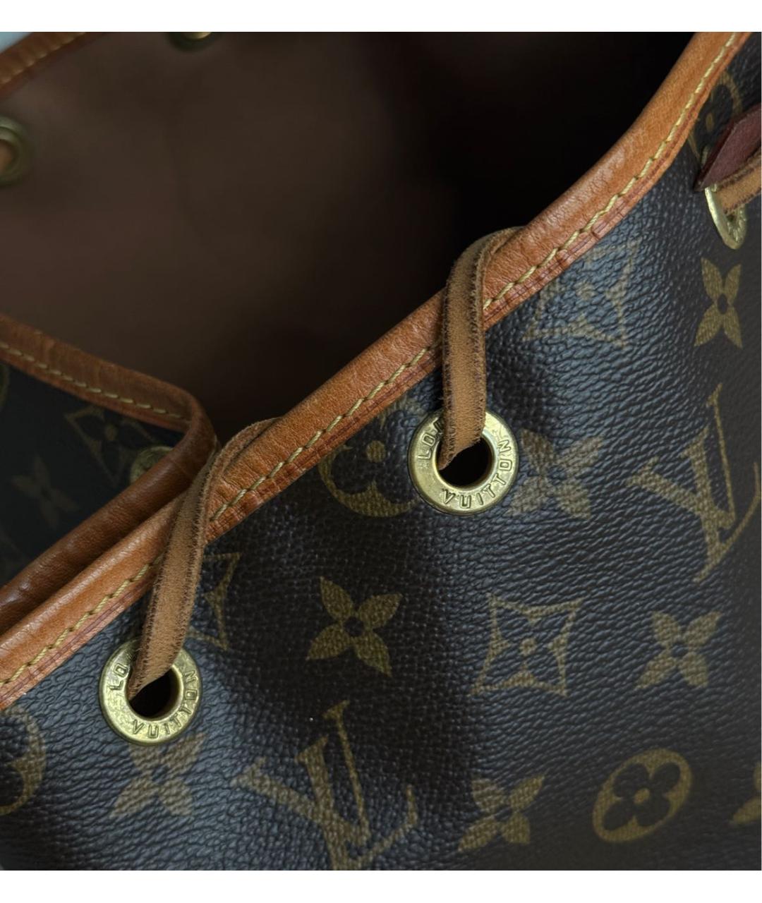 LOUIS VUITTON Коричневая кожаная сумка через плечо, фото 7