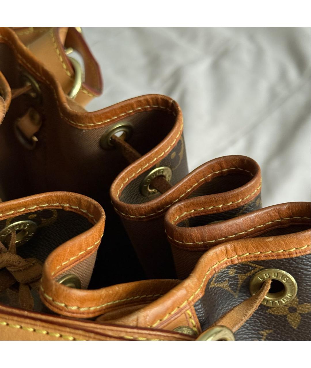 LOUIS VUITTON Коричневая кожаная сумка через плечо, фото 8