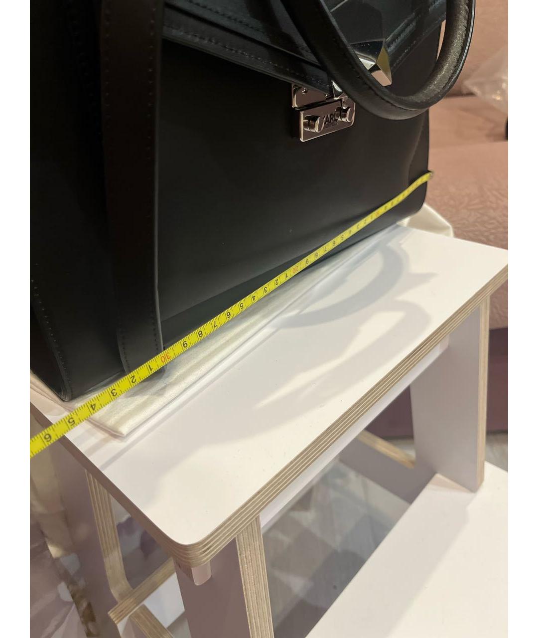 KARL LAGERFELD Черная кожаная сумка с короткими ручками, фото 7