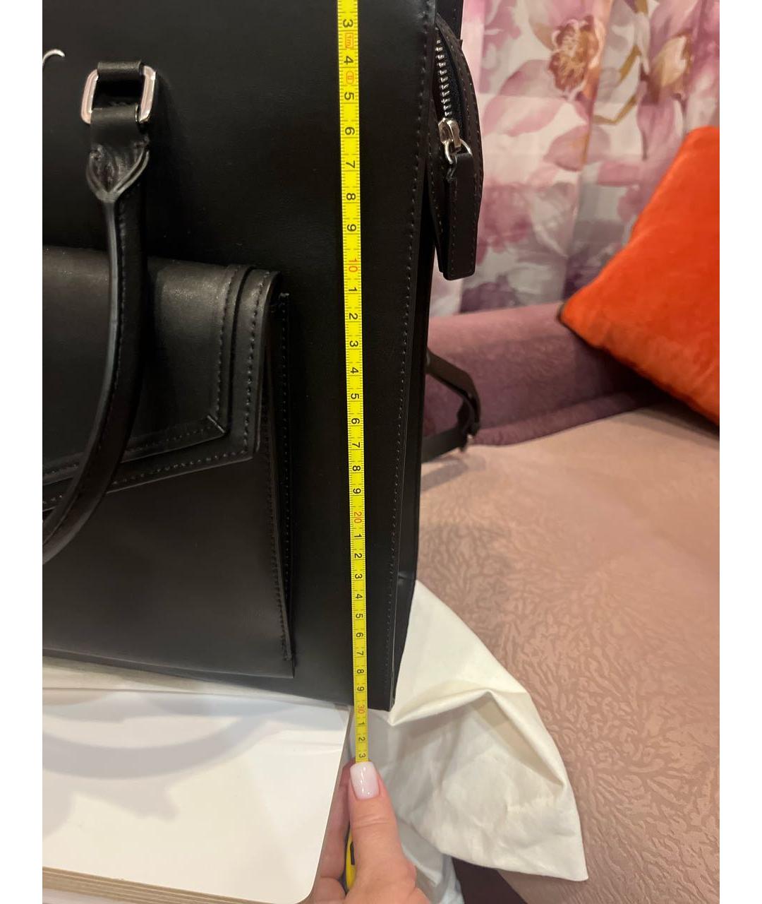 KARL LAGERFELD Черная кожаная сумка с короткими ручками, фото 8