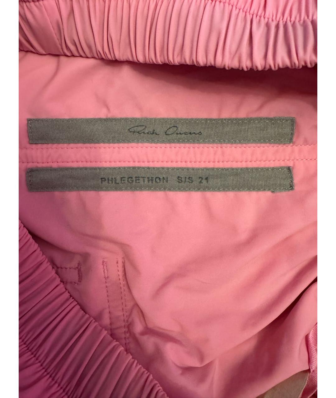 RICK OWENS DRKSHDW Розовые полиамидовые прямые брюки, фото 5