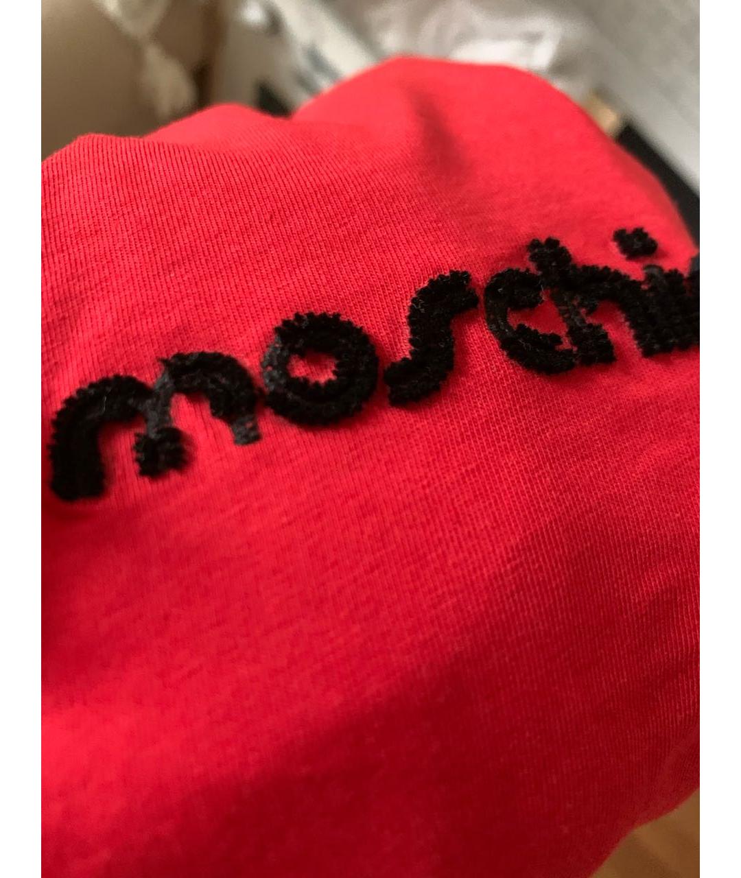 MOSCHINO Красная хлопковая футболка, фото 5