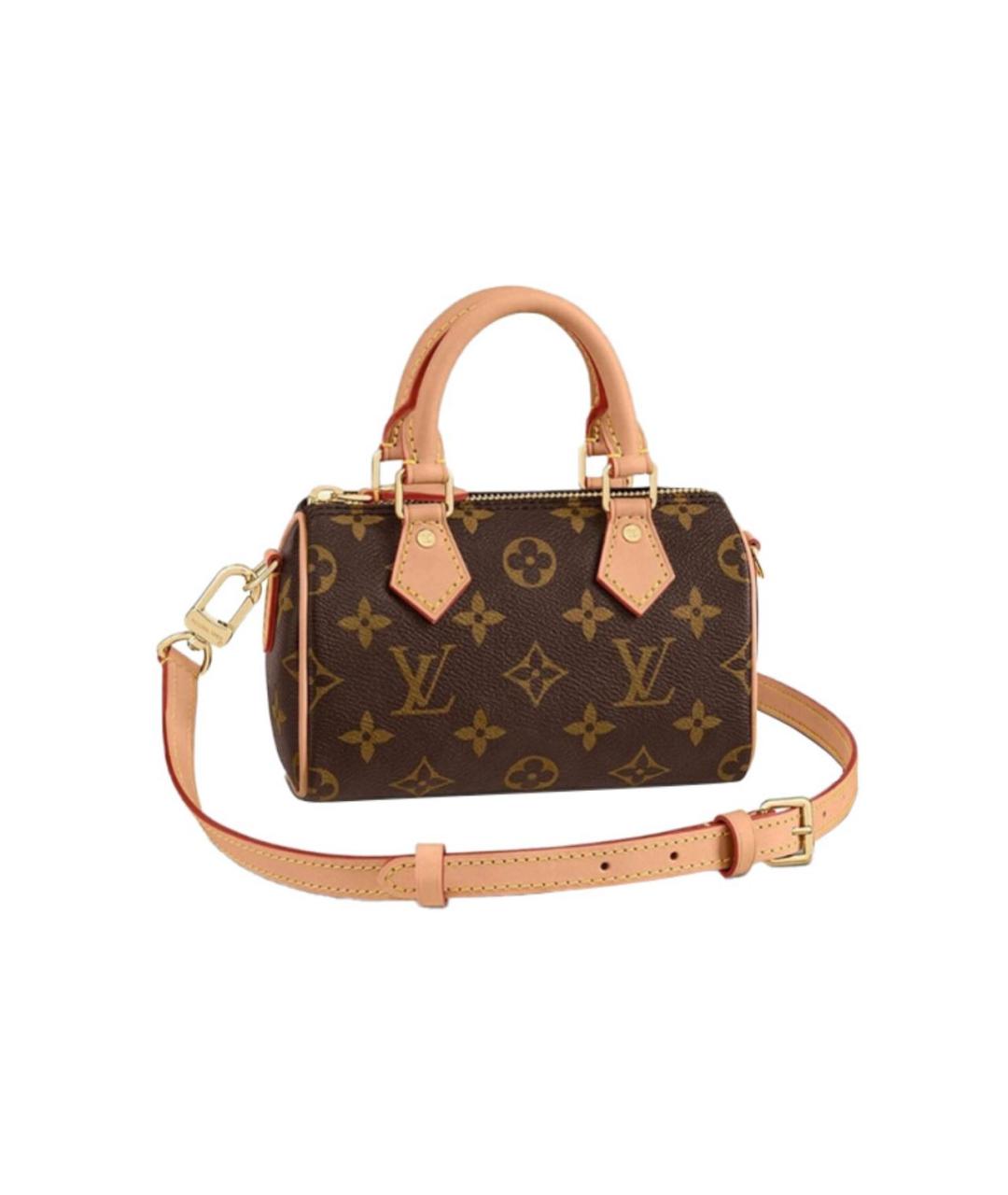 LOUIS VUITTON Коричневая кожаная сумка с короткими ручками, фото 3