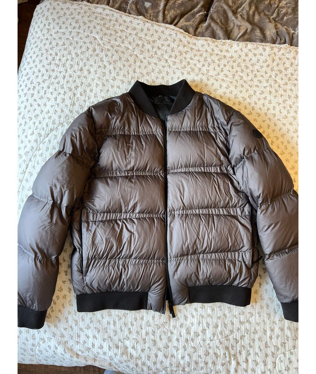 MONCLER Антрацитовый полиэстеровый пуховик, фото 9