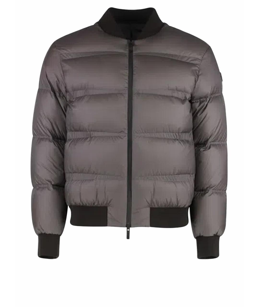 MONCLER Антрацитовый полиэстеровый пуховик, фото 1