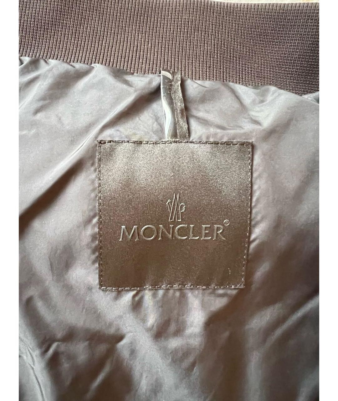 MONCLER Антрацитовый полиэстеровый пуховик, фото 4