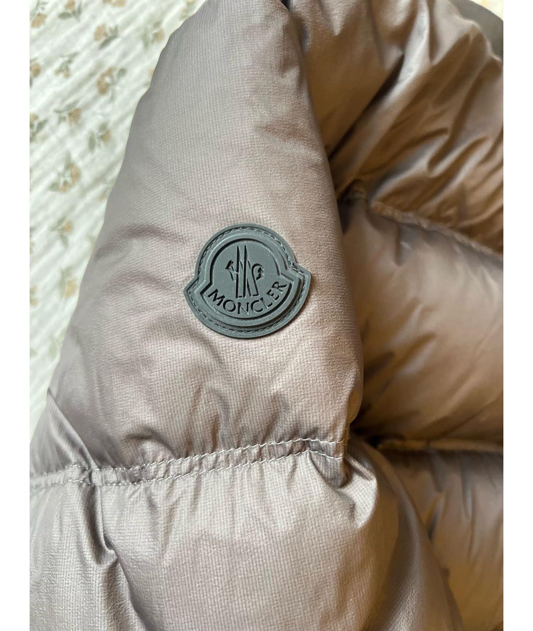 MONCLER Антрацитовый полиэстеровый пуховик, фото 5