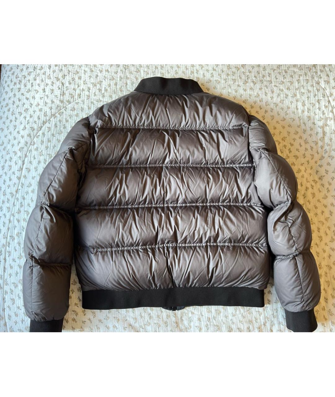 MONCLER Антрацитовый полиэстеровый пуховик, фото 2