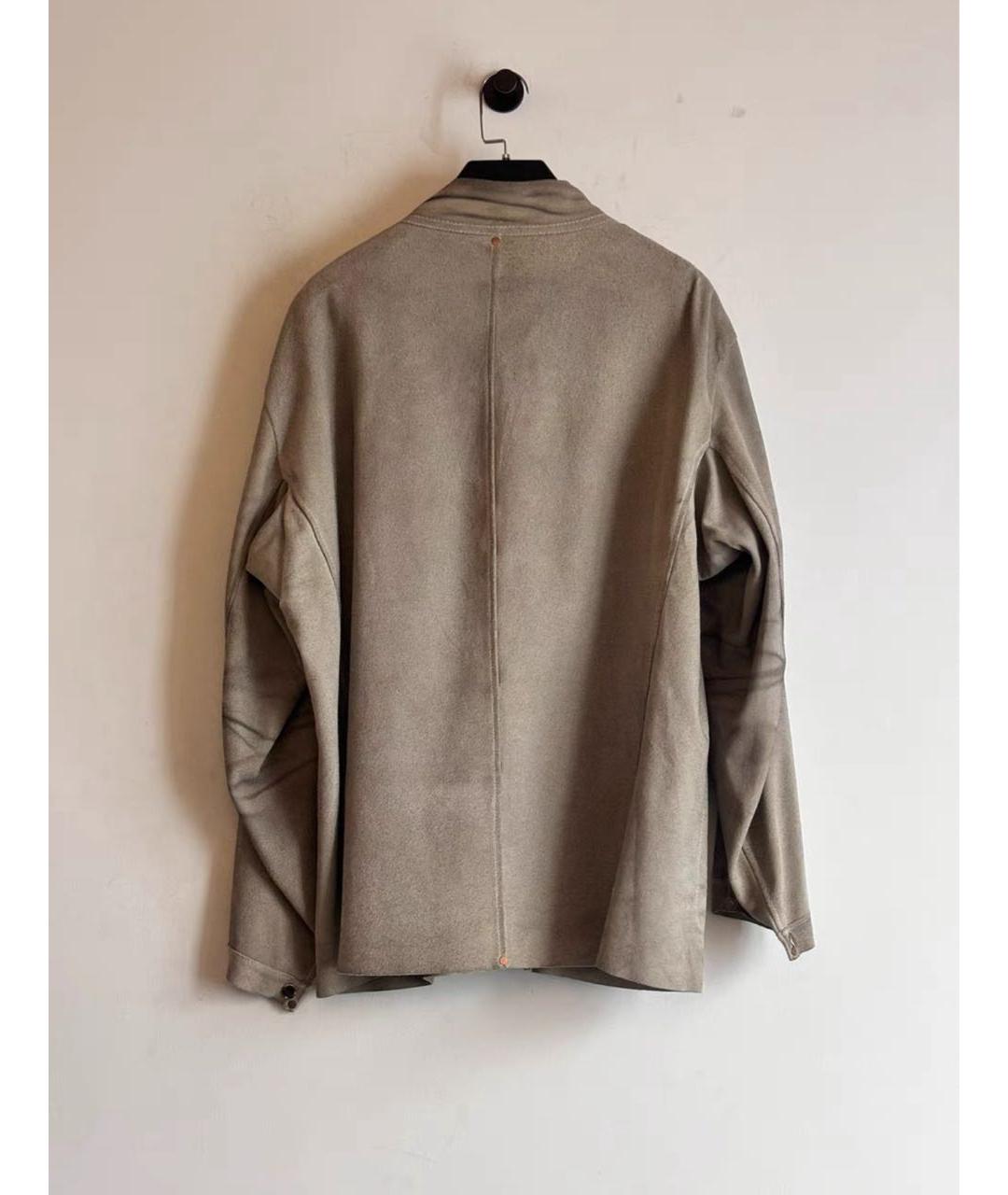 MAISON MARGIELA Бежевая кожаная куртка, фото 4