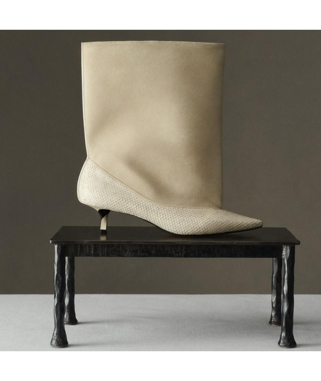 JACQUEMUS Белые кожаные сапоги, фото 7