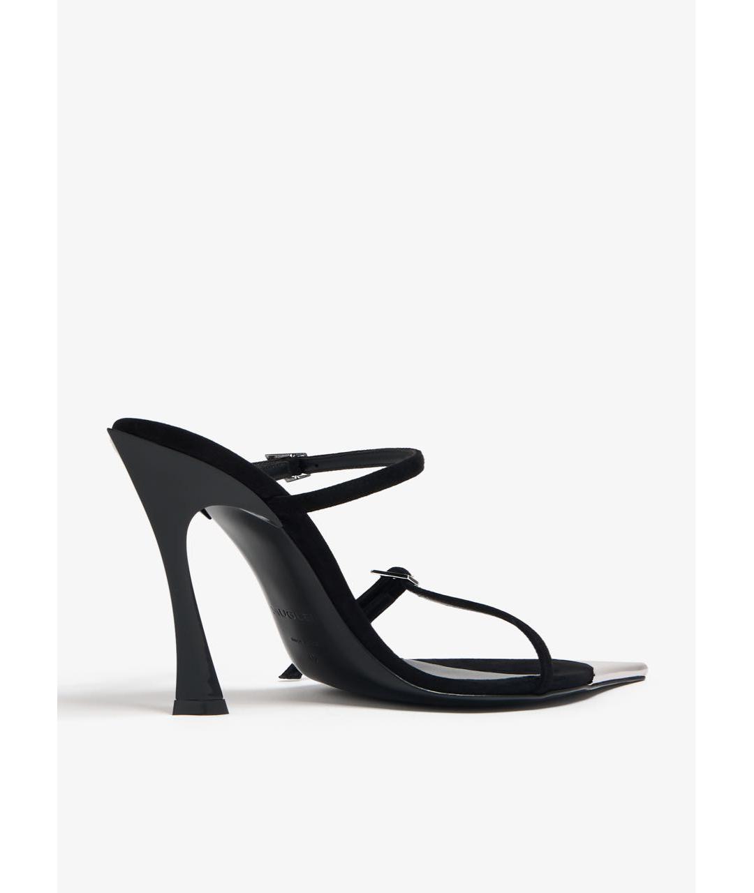 MUGLER Черные замшевые мюли, фото 8