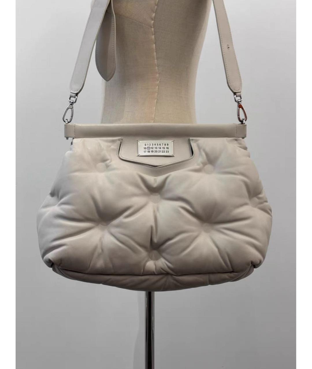 MAISON MARGIELA Белая кожаная сумка через плечо, фото 3