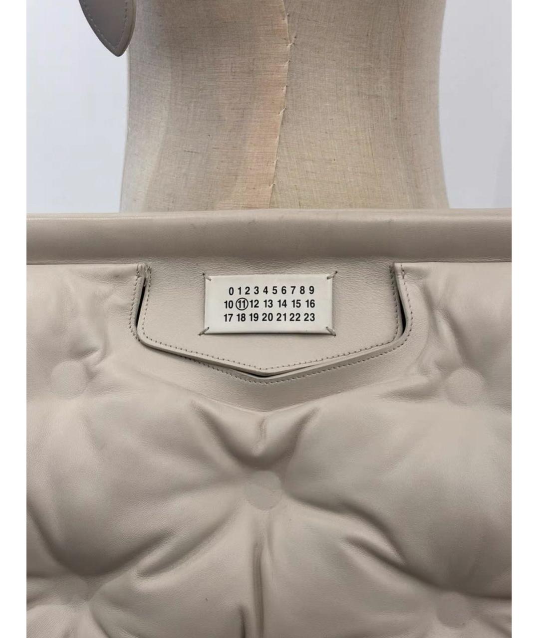 MAISON MARGIELA Белая кожаная сумка через плечо, фото 4