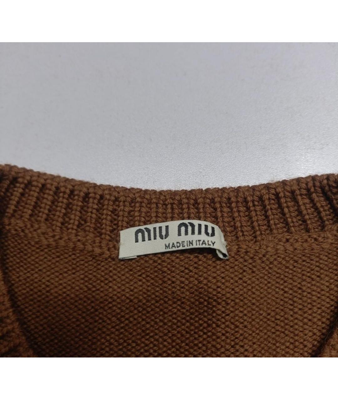 MIU MIU Коричневая шерстяная жилетка, фото 3