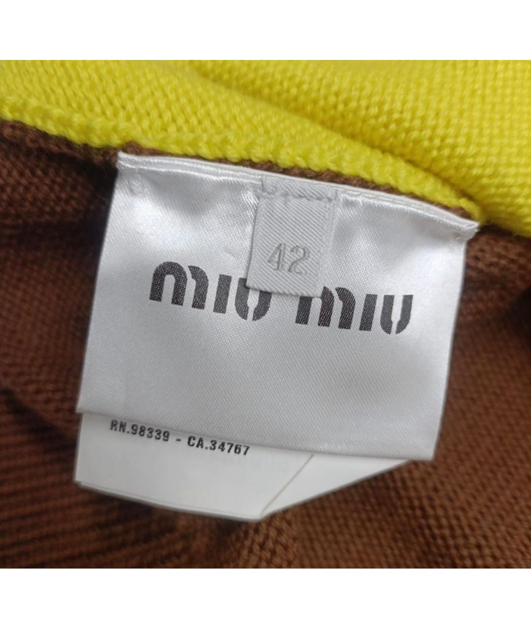 MIU MIU Коричневая шерстяная жилетка, фото 4