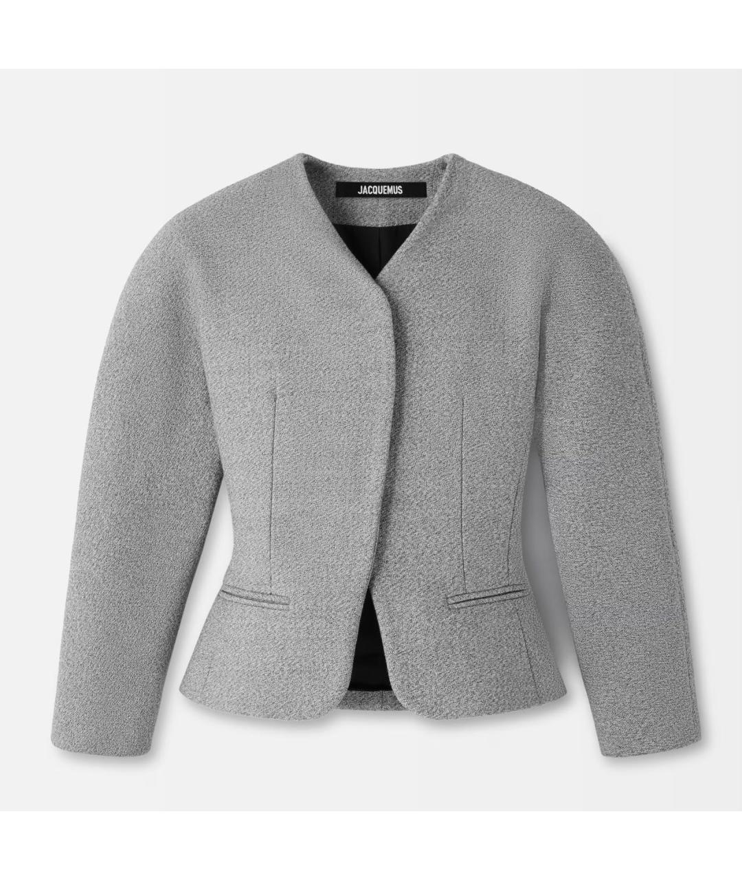 JACQUEMUS Серая хлопковая куртка, фото 8