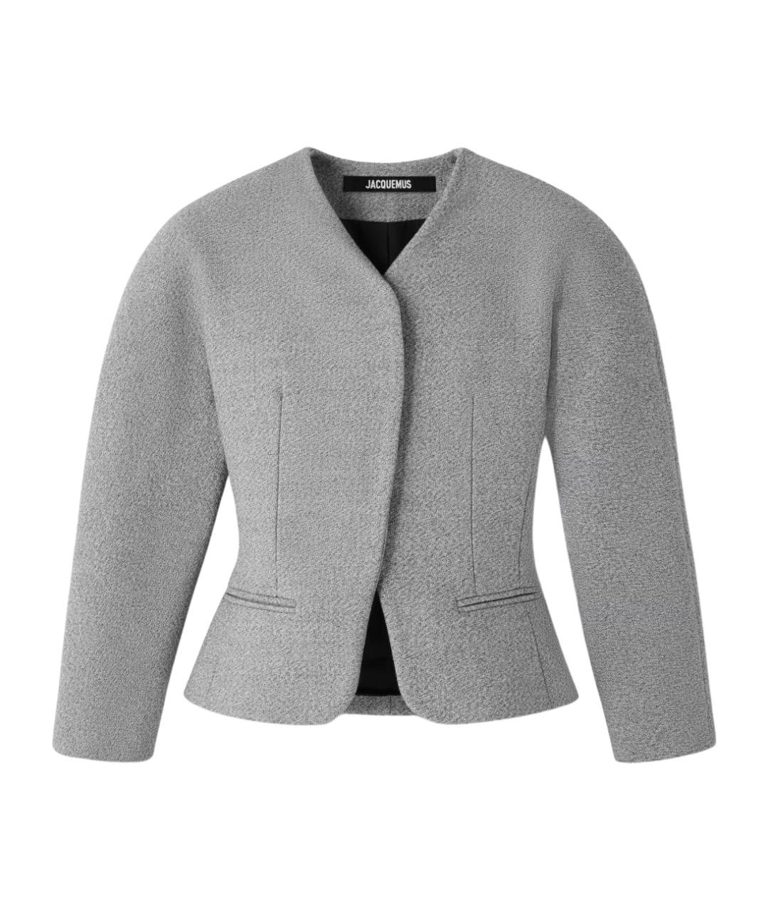 JACQUEMUS Серая хлопковая куртка, фото 1
