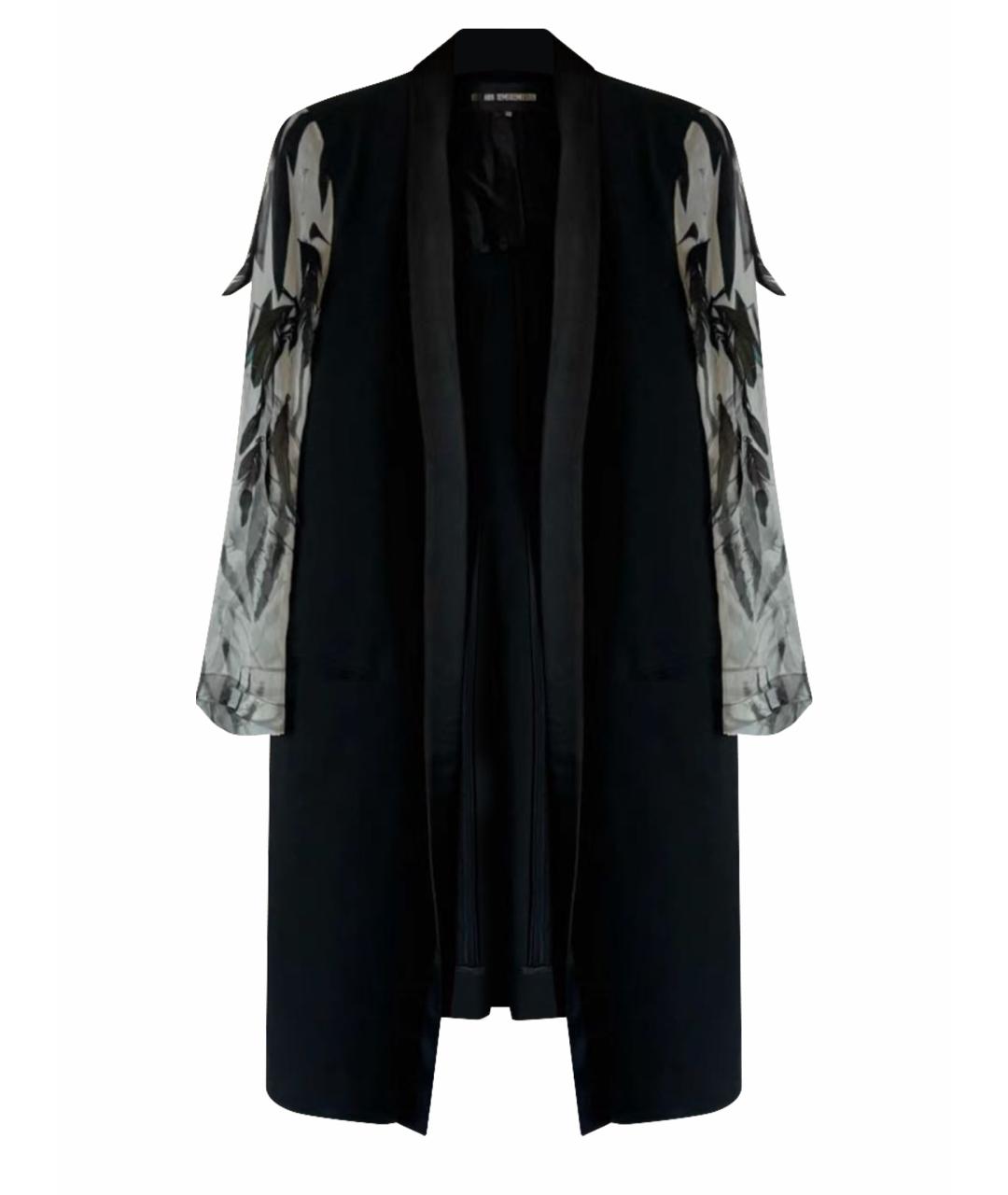 ANN DEMEULEMEESTER Черное шерстяное пальто, фото 5