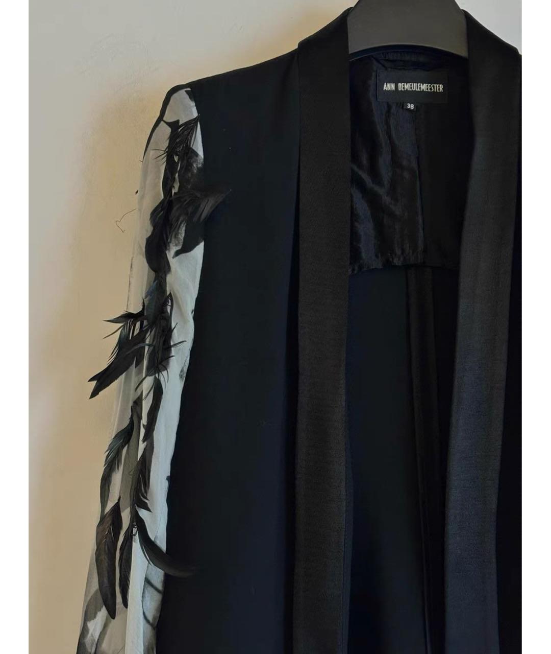 ANN DEMEULEMEESTER Черное шерстяное пальто, фото 3