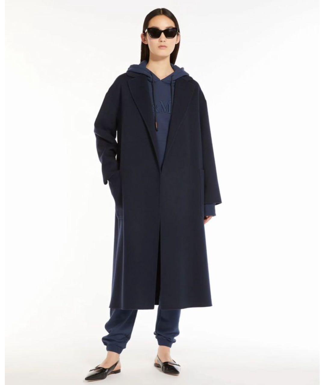 'S MAX MARA Синее шерстяное пальто, фото 7