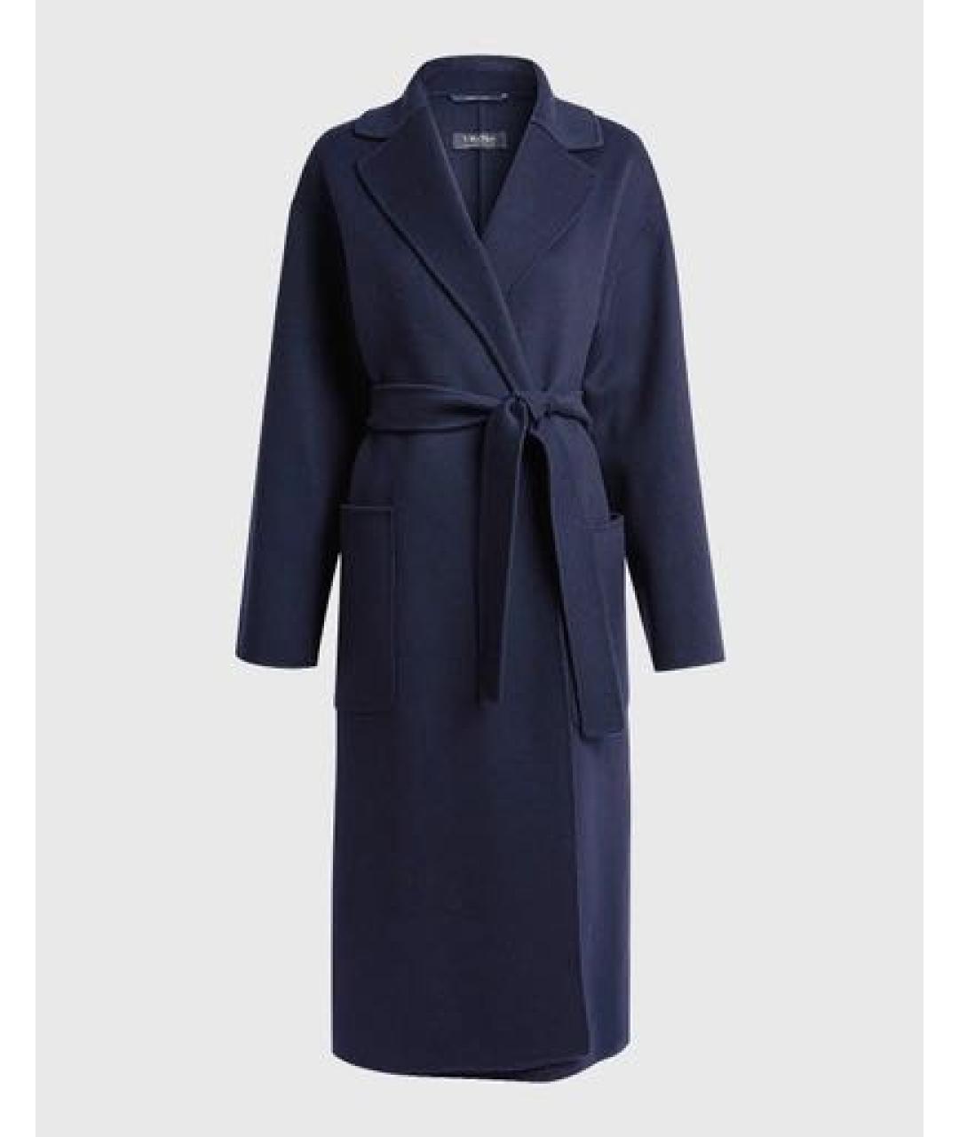 'S MAX MARA Синее шерстяное пальто, фото 9